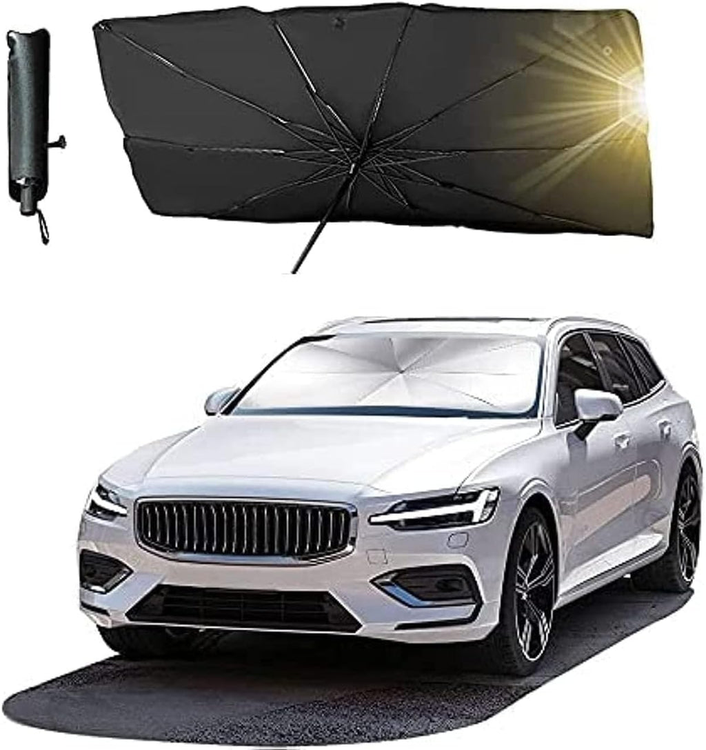 Car Umbrella Windshield Sun Shade foldable umbrella design open on car windshield UAE