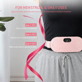 Smart Heating Belt pink wearable menstrual pain relief device with LED display and elastic strap